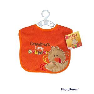 Thanksgiving Bib Baby Essentials Grandmas little Gobbler 0-6 Months Turkey